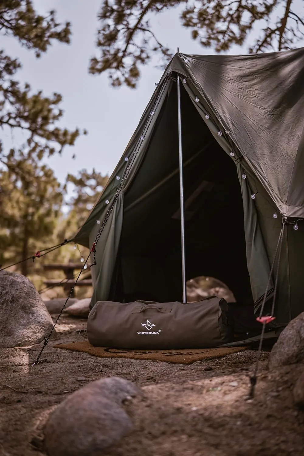 WHITEDUCK Regatta Canvas Bell Tent - w/StoveJack, Waterproof, 4 Season Luxury Camping and Glamping Yurt Tent Outdoor