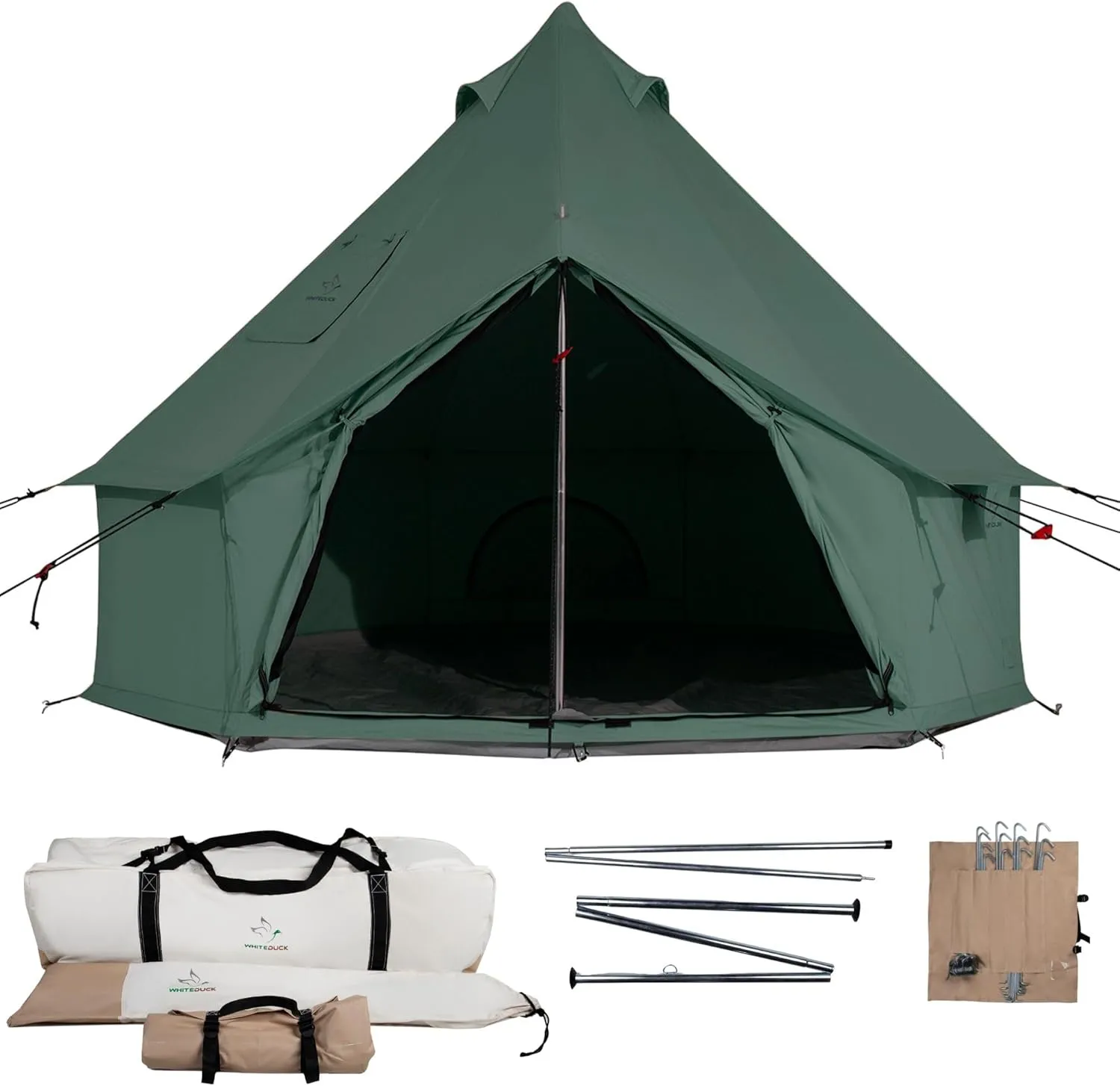 WHITEDUCK Regatta Canvas Bell Tent - w/StoveJack, Waterproof, 4 Season Luxury Camping and Glamping Yurt Tent Outdoor