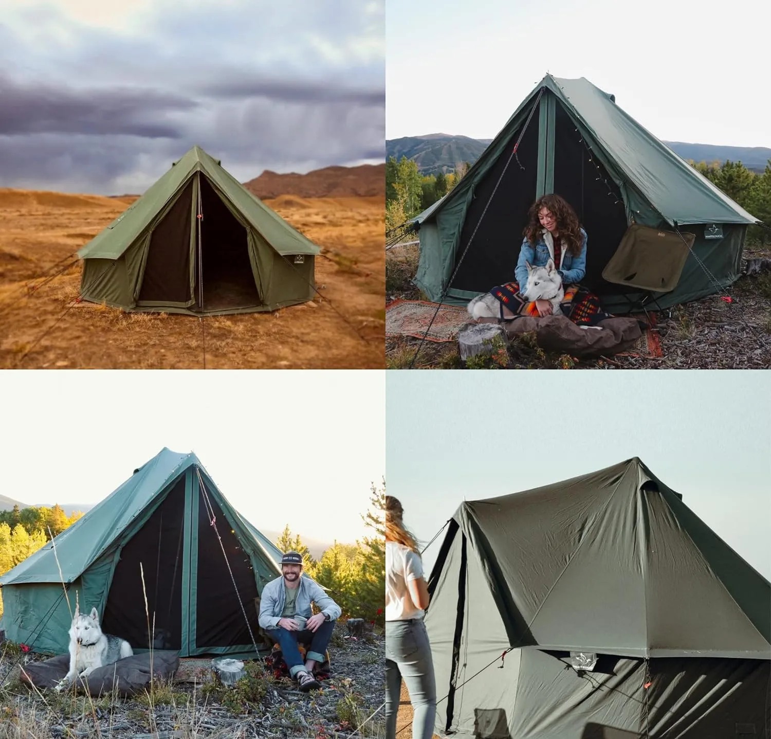 WHITEDUCK Regatta Canvas Bell Tent - w/StoveJack, Waterproof, 4 Season Luxury Camping and Glamping Yurt Tent Outdoor