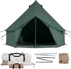 WHITEDUCK Regatta Canvas Bell Tent - w/StoveJack, Waterproof, 4 Season Luxury Camping and Glamping Yurt Tent Outdoor