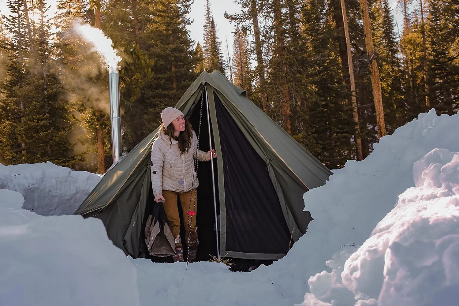 WHITEDUCK Regatta Canvas Bell Tent - w/StoveJack, Waterproof, 4 Season Luxury Camping and Glamping Yurt Tent Outdoor