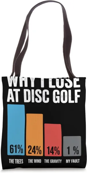 Why I Lose Funny Frisbee Memes Disc Golf Tote Bag