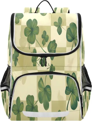 Wide Open Laptop Backpack for Women&Men Four Leaf Clover Shoulder Bag School Bookbag Casual Daypack