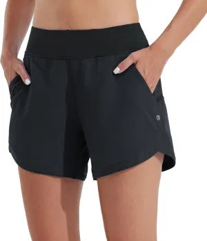 Willit Women's 5" Swim Board Shorts Quick Dry Beach Swimming Shorts UPF 50  High Waisted Liner Pockets