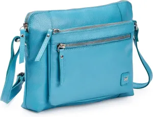 Wise Owl Accessories Small Soft Pebbled Real Leather Crossbody Handbags Purses Sling Crossover Shoulder Bag