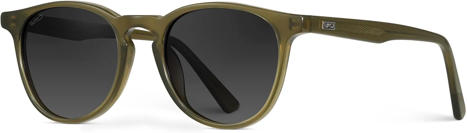 WMP Eyewear - Classic Round Polarized Sunglasses for Men | Retro Design with UV Protection