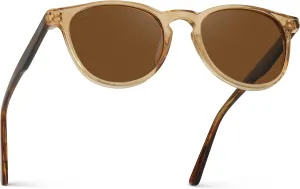 WMP Eyewear - Classic Round Polarized Sunglasses for Men | Retro Design with UV Protection