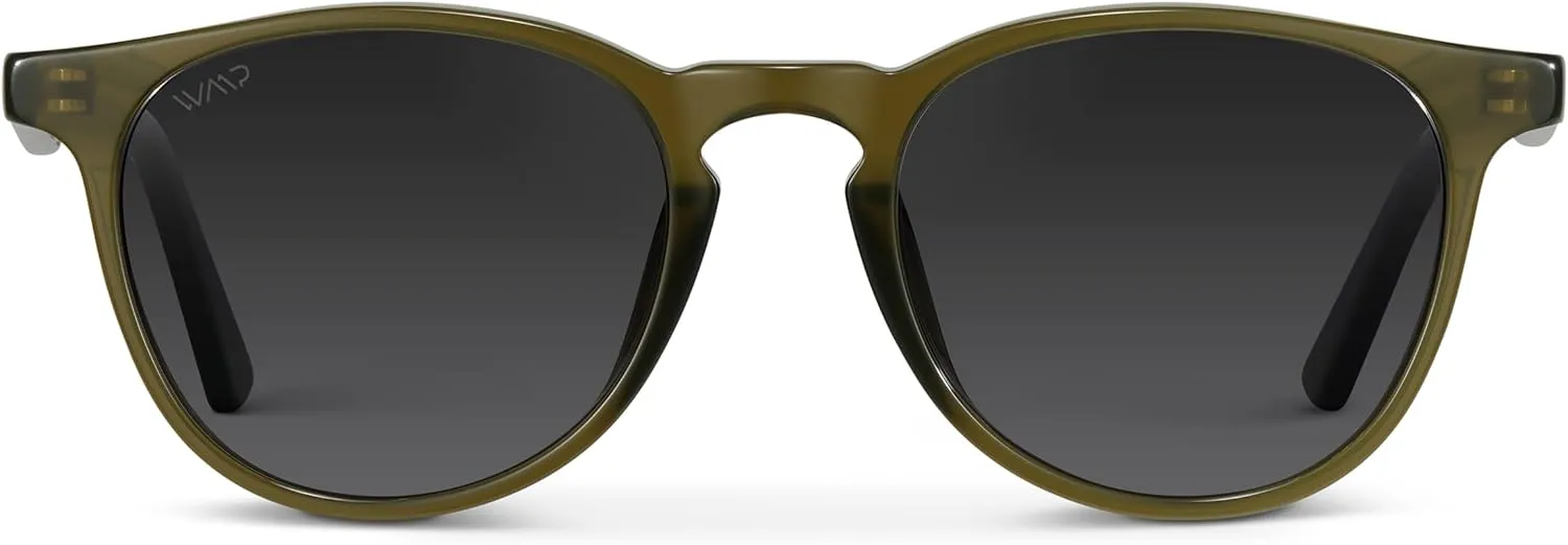 WMP Eyewear - Classic Round Polarized Sunglasses for Men | Retro Design with UV Protection