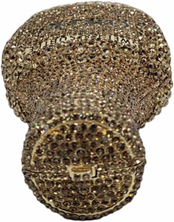 Women Champagne Bottle Rhinestone Clutch Unique Evening Bag Crystal Dinner Handbag Bride Purse for Party Cocktail