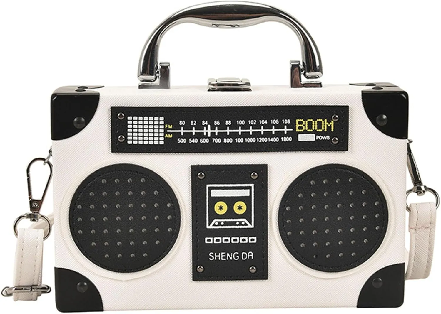 Women Retro Radio Shape Crossbody Bag, Hundred Dollar Bill Box Shoulder Bag, PU Leather Vintage Evening Clutch Purses
