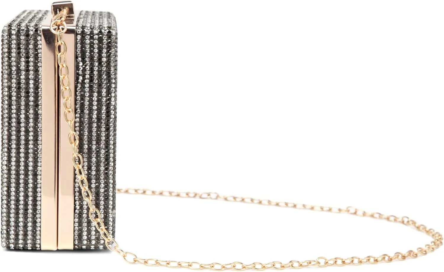 Women Retro Radio Shape Crossbody Bag Rhinestone Metal Vintage Evening Clutch Purses