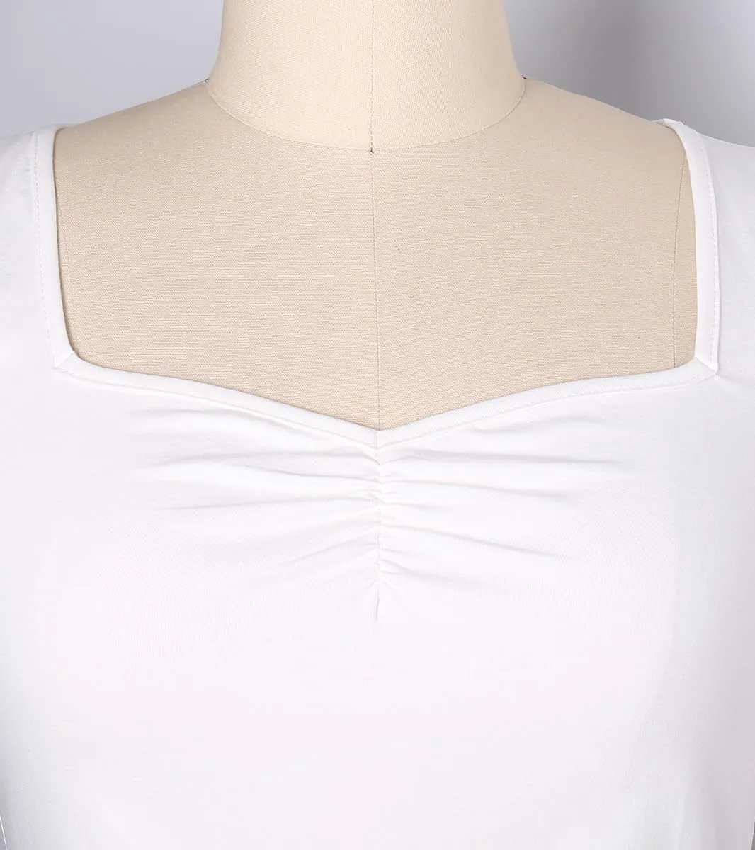 Women's 1950s Rockabilly Tops, Cute Cotton Elastic Vintage Style Knit Shirts, Dressy Casual Soft Blouse for Women