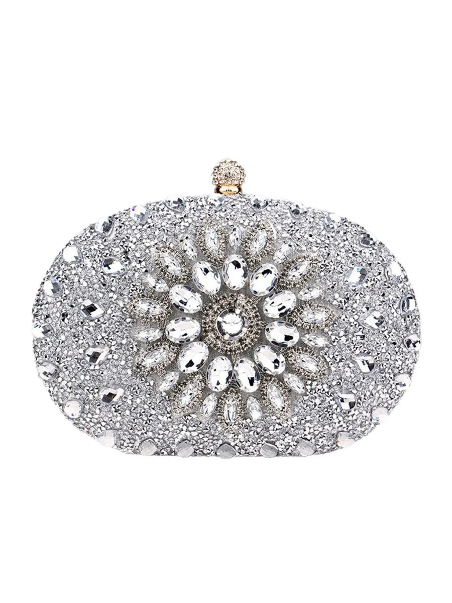 Women's All Over Crystals Sparkly Evening Clutch Bags