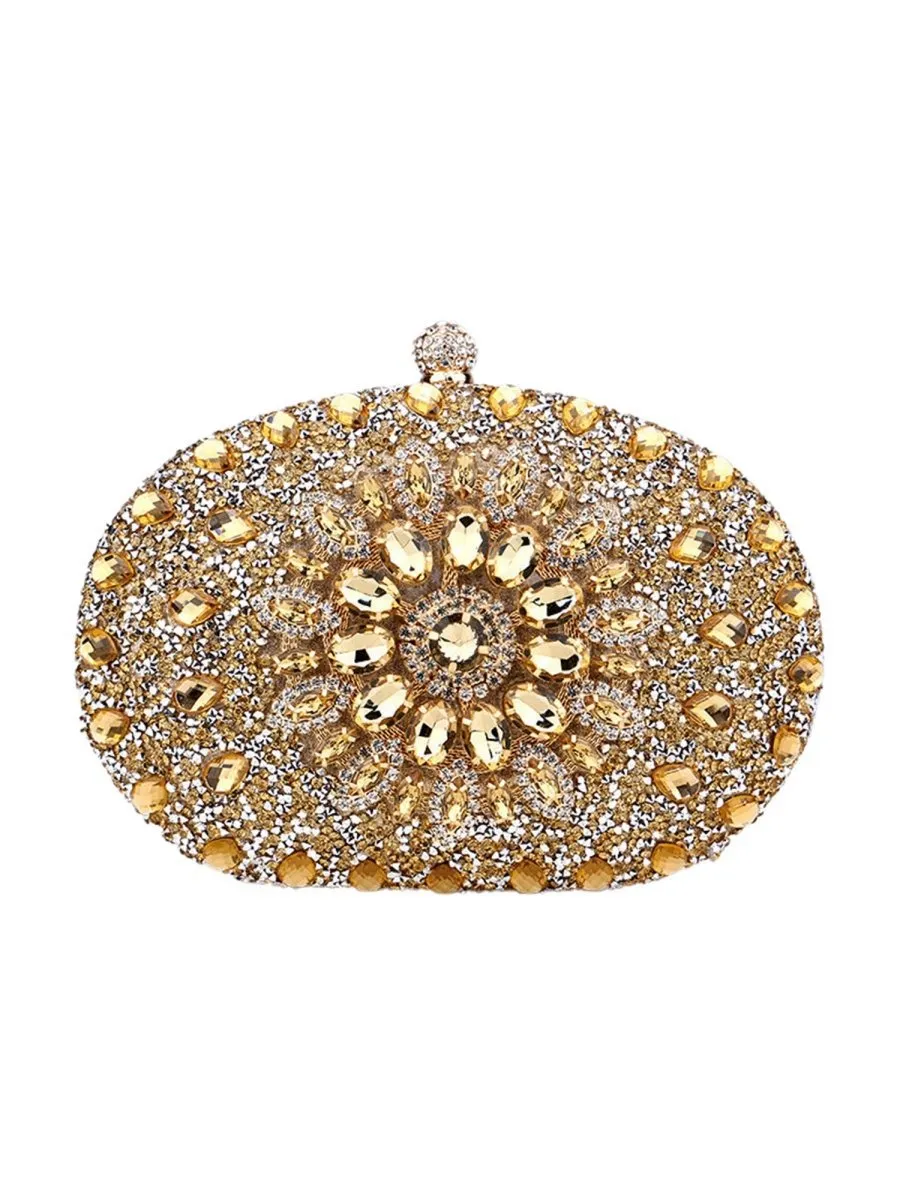Women's All Over Crystals Sparkly Evening Clutch Bags
