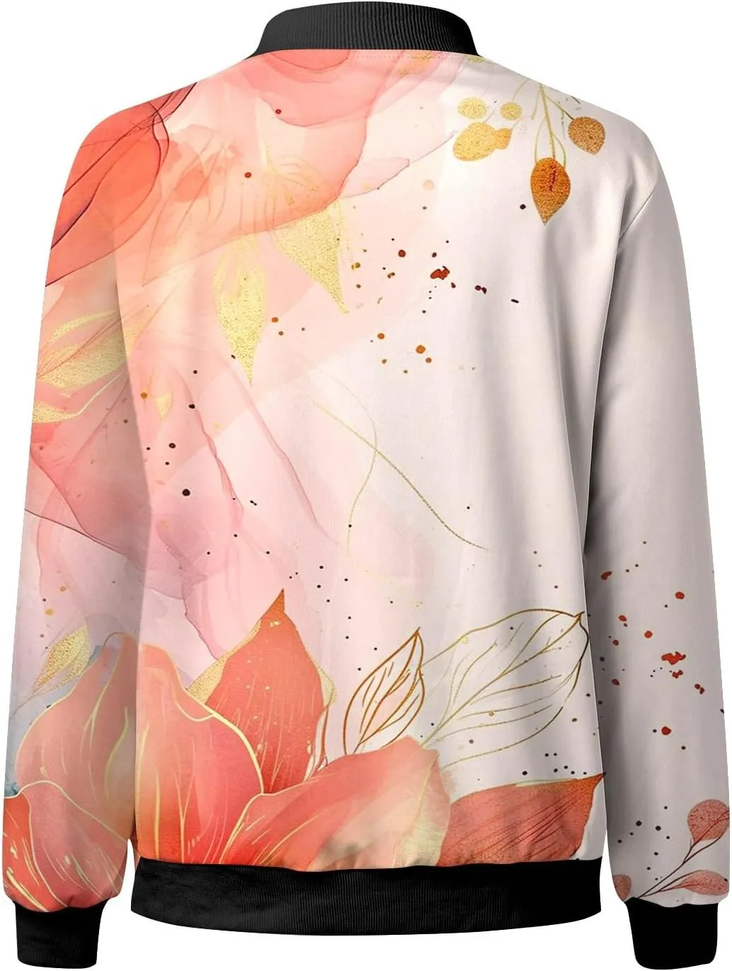 Womens Bomber Jacket 2024 Casual Coat Fall Trendy Lightweight Zip Up Long Sleeve Outerwear Windbreaker with Pocket