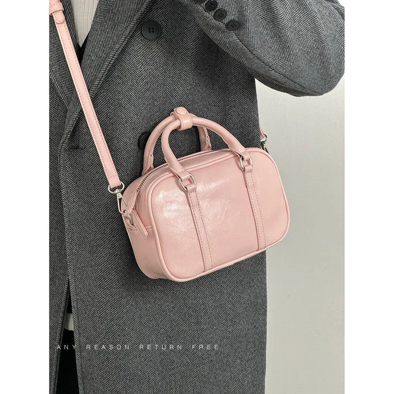 Women's Design Single Boston Retro High-grade Portable Handbags