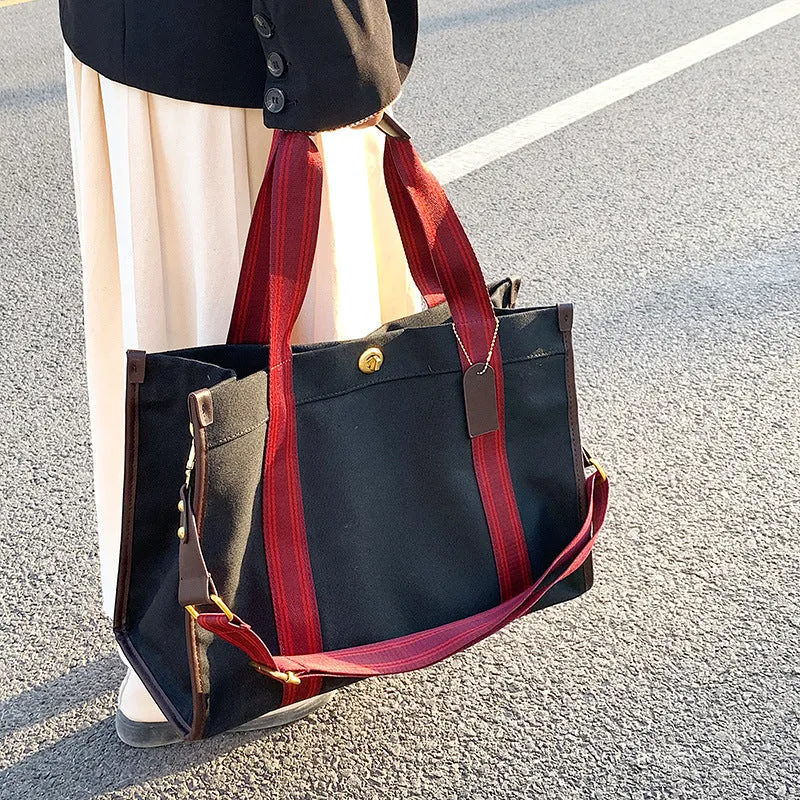 Women's Fashion Canvas Retro Niche Trendy Contrast Handbags