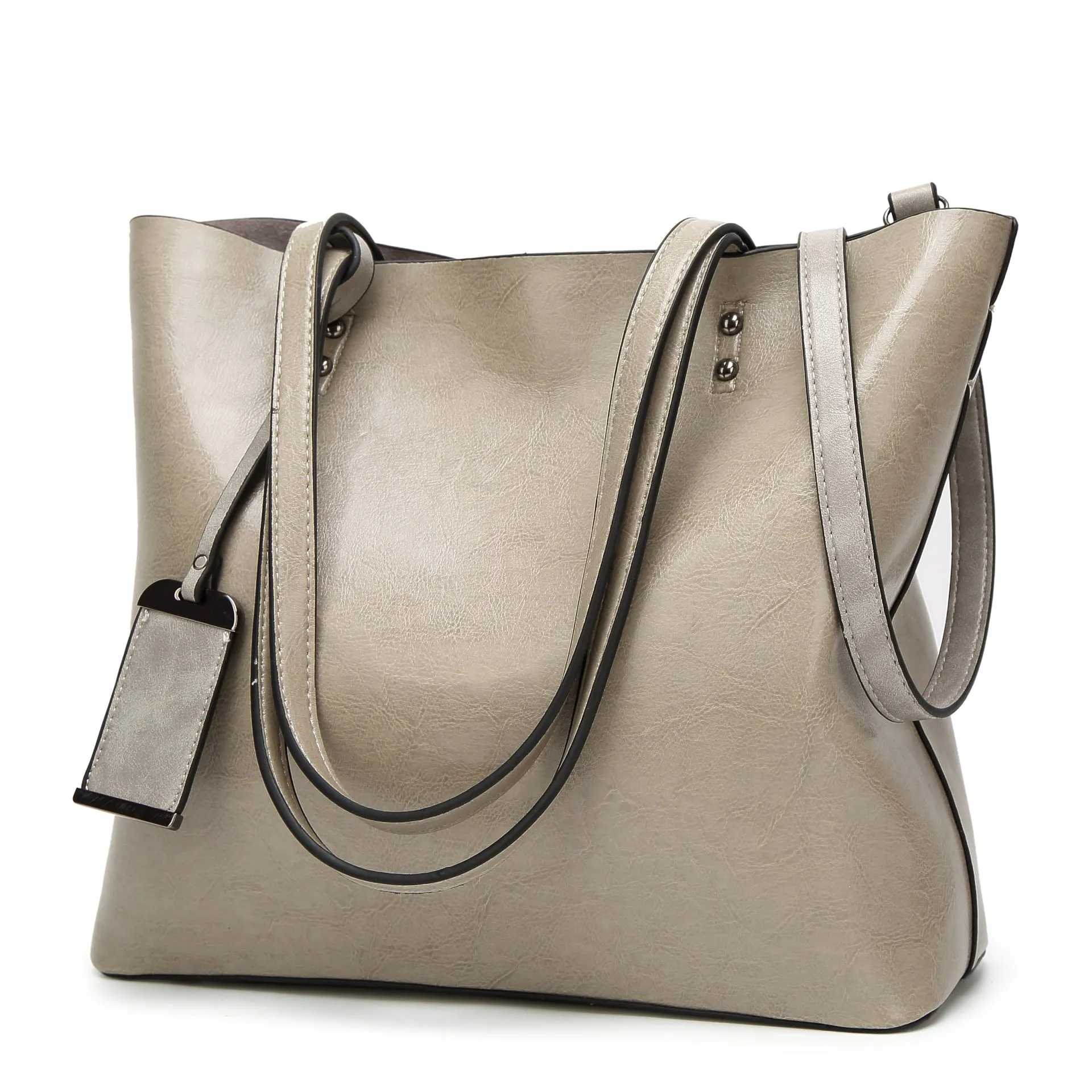 Women's Fashion Vintage Oil Leather Large Handbags