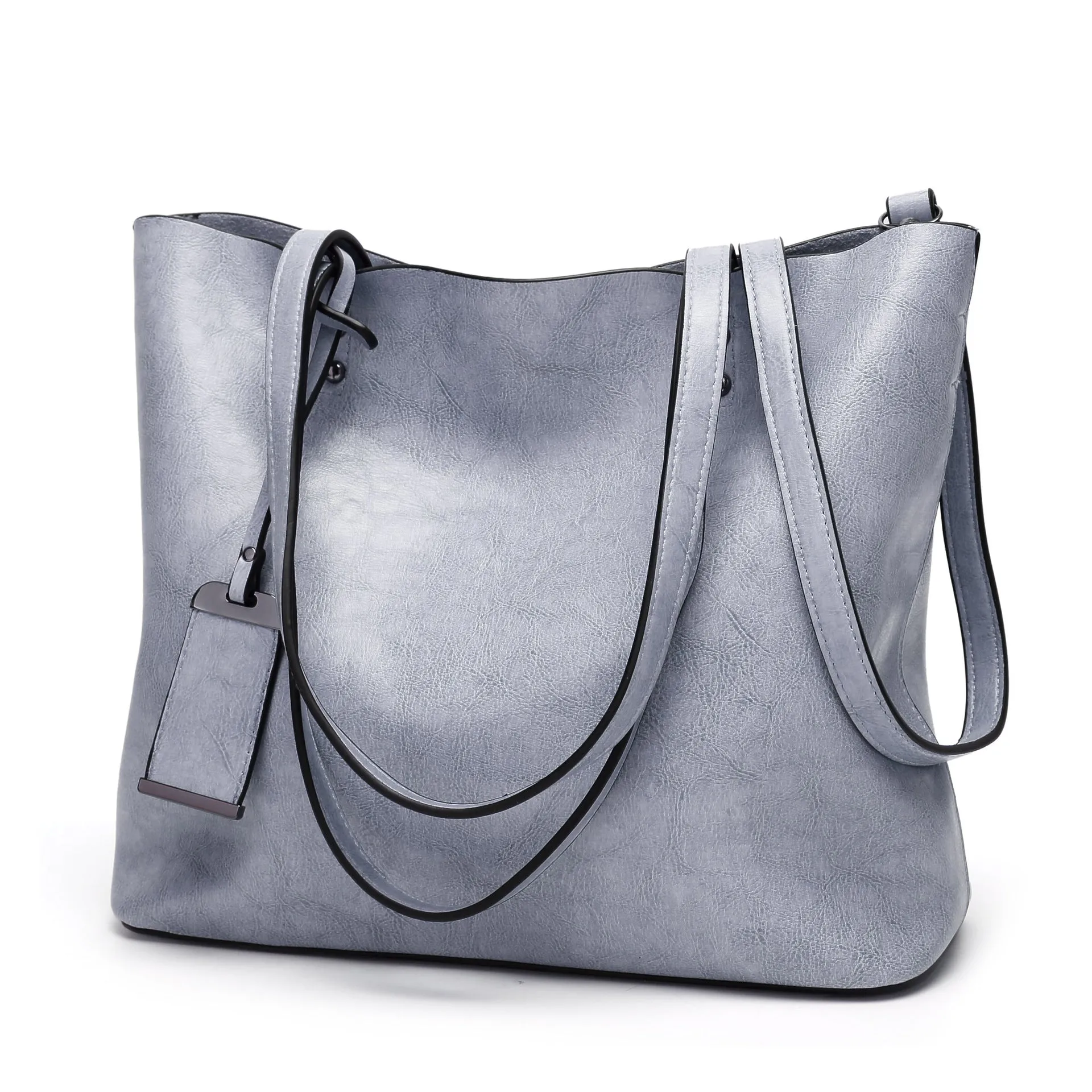 Women's Fashion Vintage Oil Leather Large Handbags