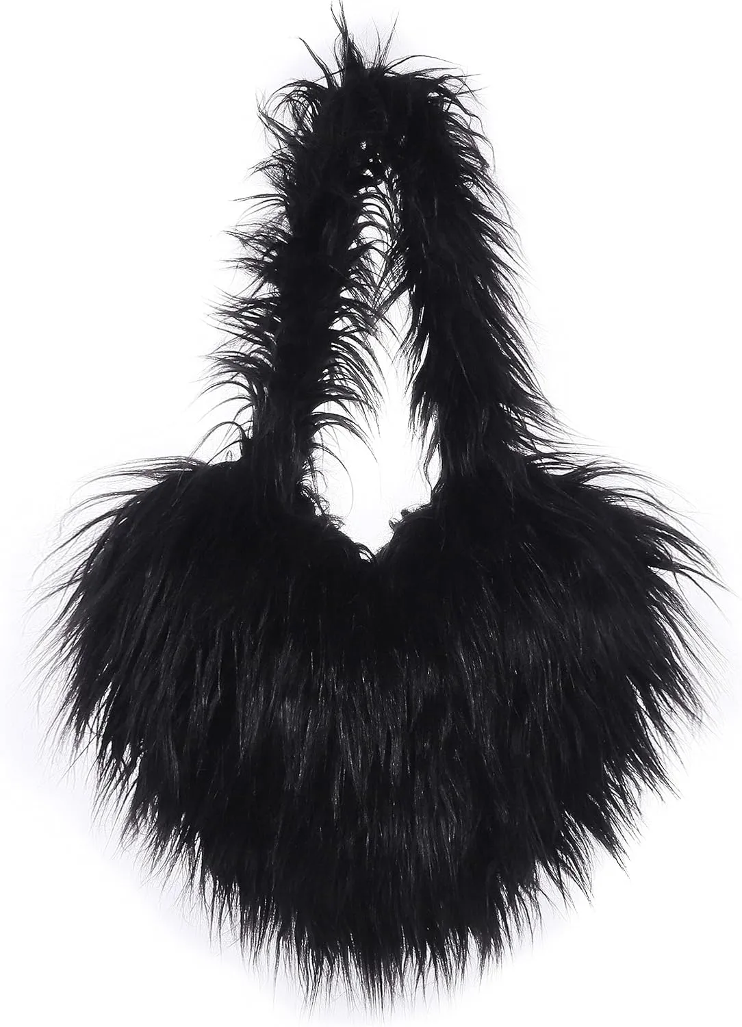 Women's Faux Fur Shoulder Bag Fleece Retro Shoulder Bag Fluffy Crossbody Bag Bag Love Shape Solid Color Purse