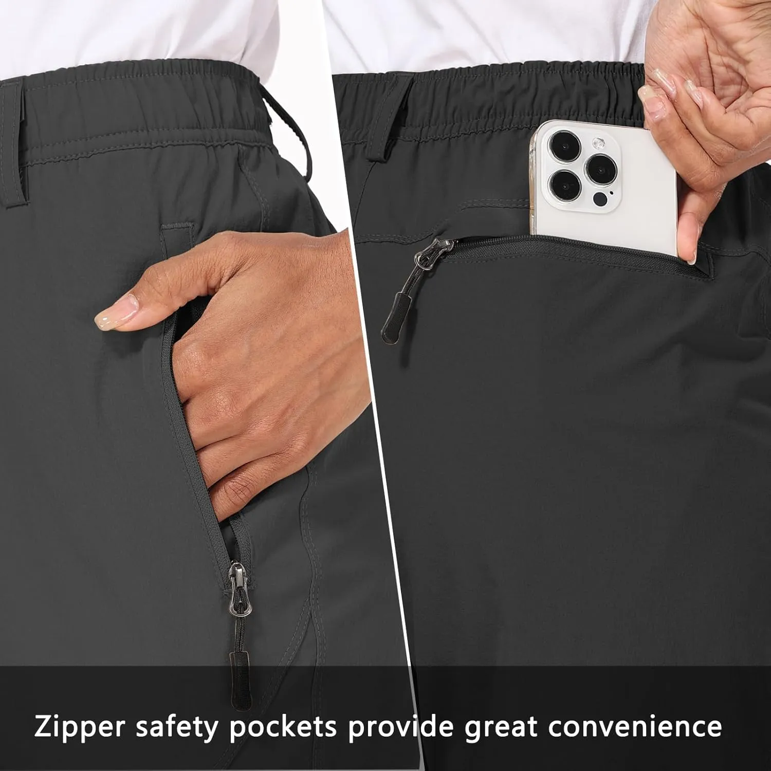 Women's Golf Pants Wrinkle Free UPF 50 Casual Pants Quick Dry Lightweight Travel Pants for Women on Plane with Zipper Pockets