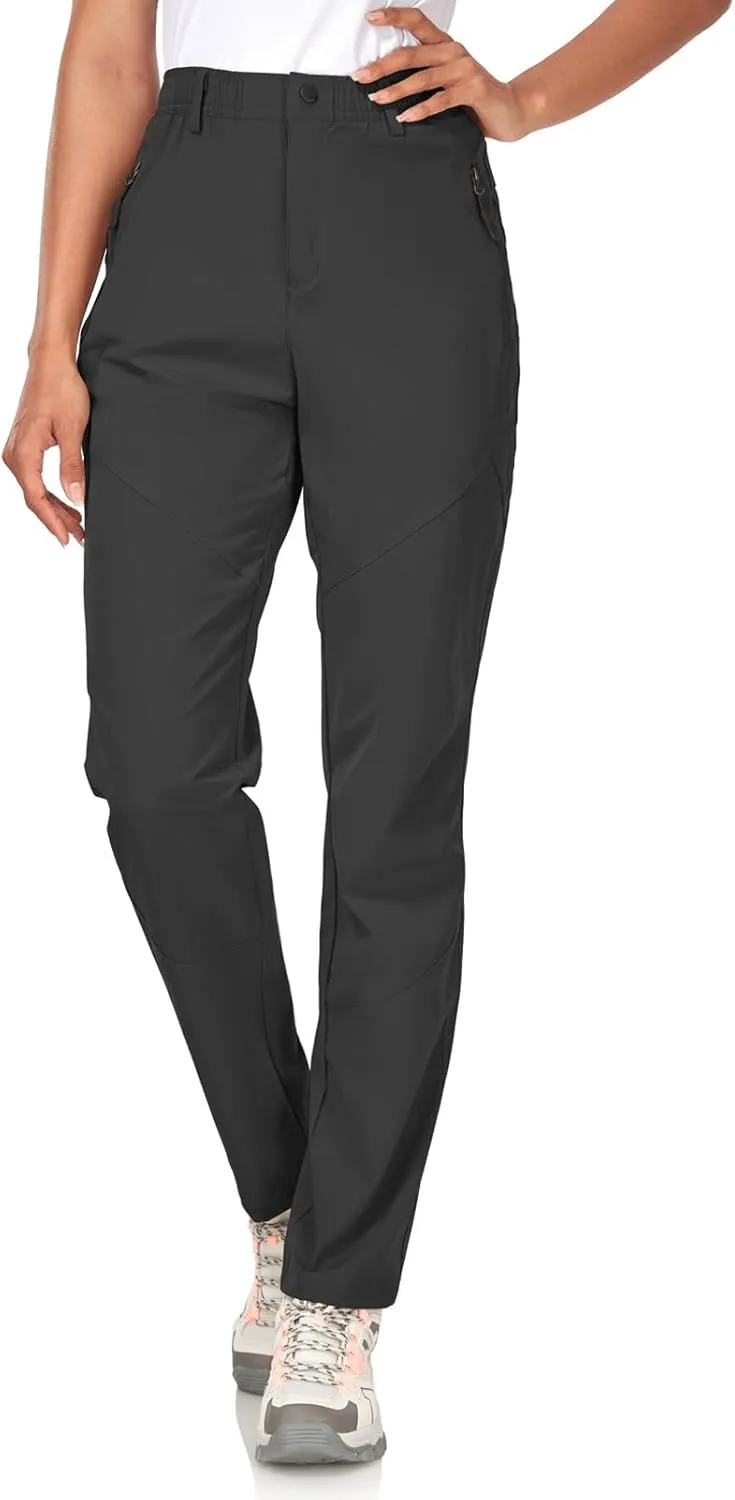 Women's Golf Pants Wrinkle Free UPF 50 Casual Pants Quick Dry Lightweight Travel Pants for Women on Plane with Zipper Pockets
