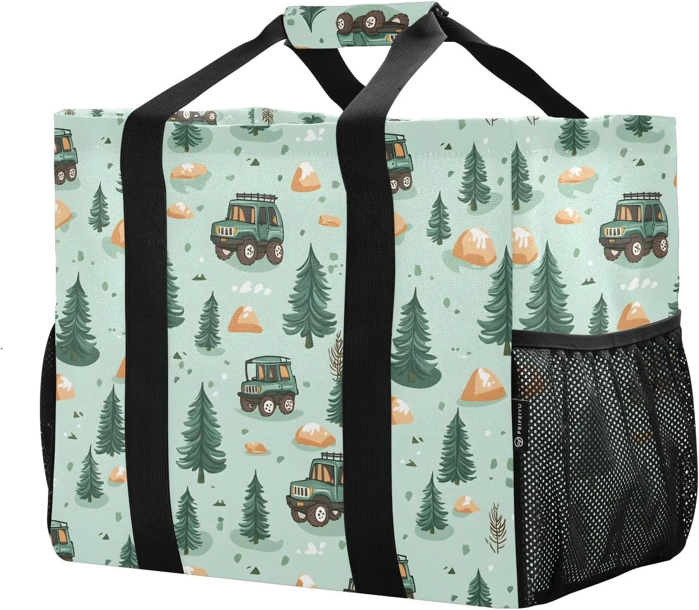 Women's Handbag Large Beach Tote Bag Zippered Handbag Quilted Shoulder Bag for Travel Work Gym Road Cars Seamless Pines Stone
