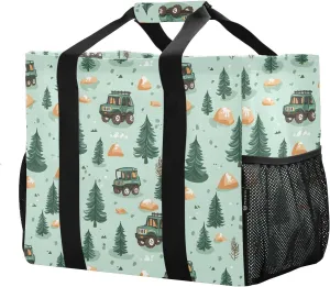 Women's Handbag Large Beach Tote Bag Zippered Handbag Quilted Shoulder Bag for Travel Work Gym Road Cars Seamless Pines Stone