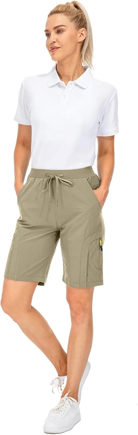 Women's Hiking Cargo Shorts Quick Dry Lightweight Summer Shorts for Women Travel Outdoor with Zipper Pockets