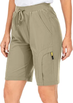 Women's Hiking Cargo Shorts Quick Dry Lightweight Summer Shorts for Women Travel Outdoor with Zipper Pockets