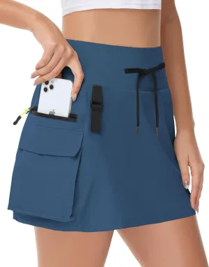 Women's Hiking Cargo Skorts Skirts Golf High Waisted Dressy Casual with Zipper Pockets Active Quick Dry Athletic Skort