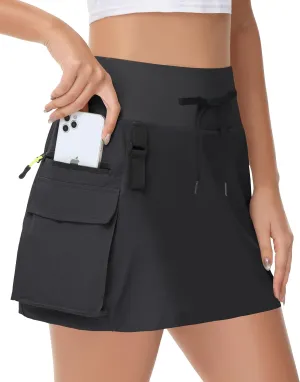 Women's Hiking Cargo Skorts Skirts Golf High Waisted Dressy Casual with Zipper Pockets Active Quick Dry Athletic Skort