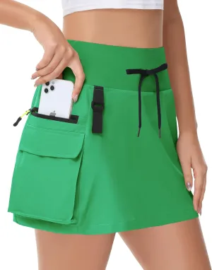 Women's Hiking Cargo Skorts Skirts Golf High Waisted Dressy Casual with Zipper Pockets Active Quick Dry Athletic Skort