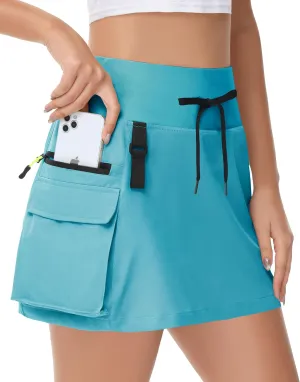 Women's Hiking Cargo Skorts Skirts Golf High Waisted Dressy Casual with Zipper Pockets Active Quick Dry Athletic Skort