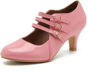 Women's Jessy Dress Mary Jane Shoes Round Toe Low Heels Wedding Office Work Pumps