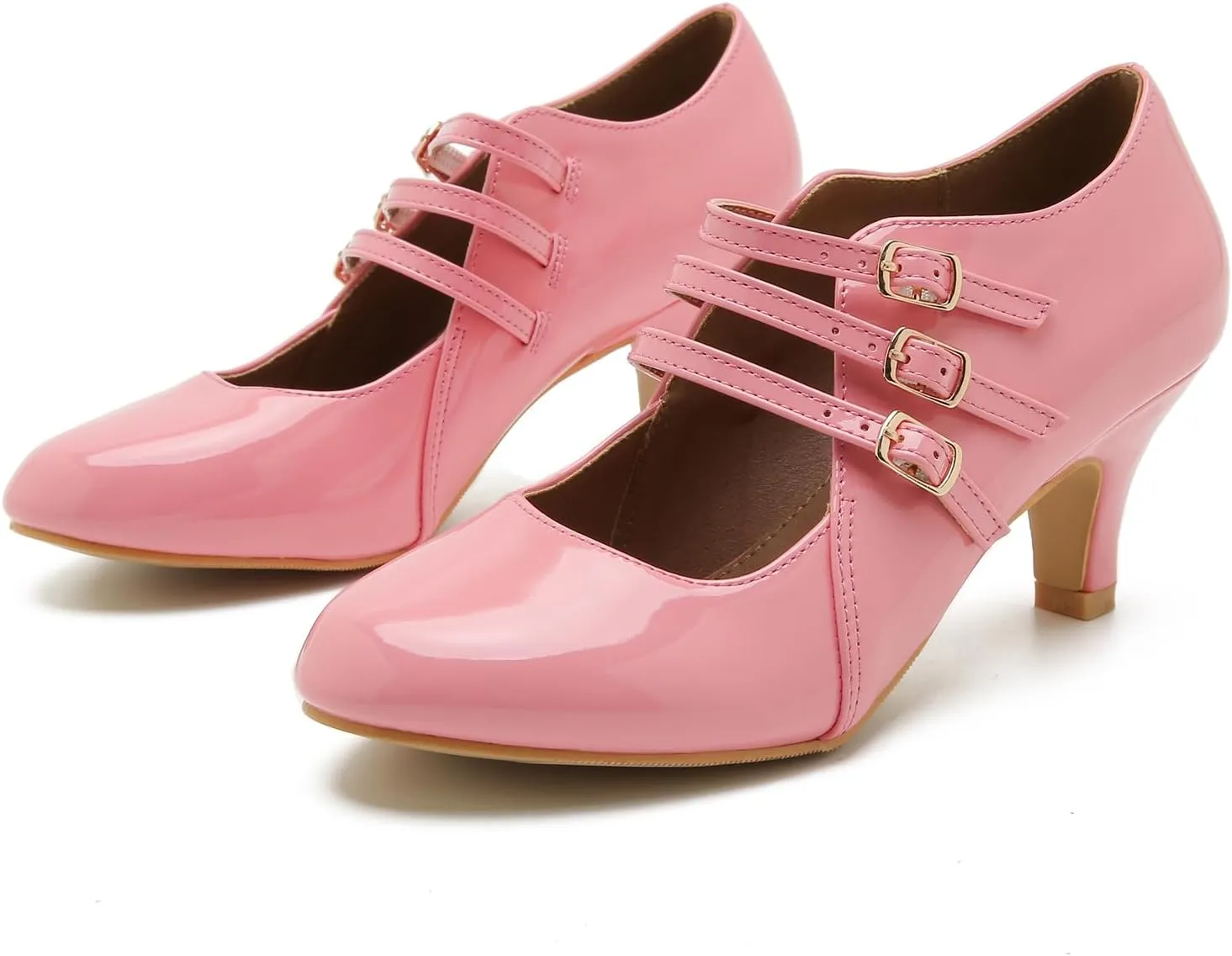 Women's Jessy Dress Mary Jane Shoes Round Toe Low Heels Wedding Office Work Pumps