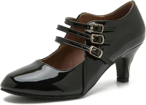 Women's Jessy Dress Mary Jane Shoes Round Toe Low Heels Wedding Office Work Pumps