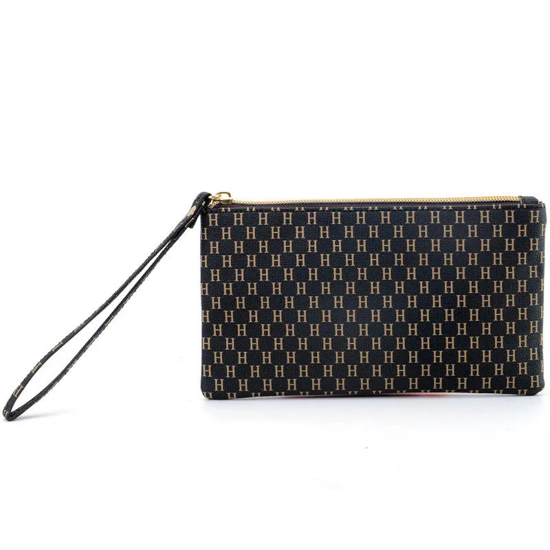 Women's Korean Long Zipper Retro Fashion Large Handbags