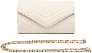Women's Quilted Small Square Crossbody with Chain Strap Flap Minimalist Bag