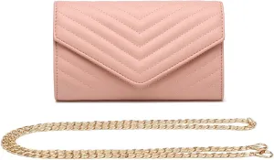 Women's Quilted Small Square Crossbody with Chain Strap Flap Minimalist Bag
