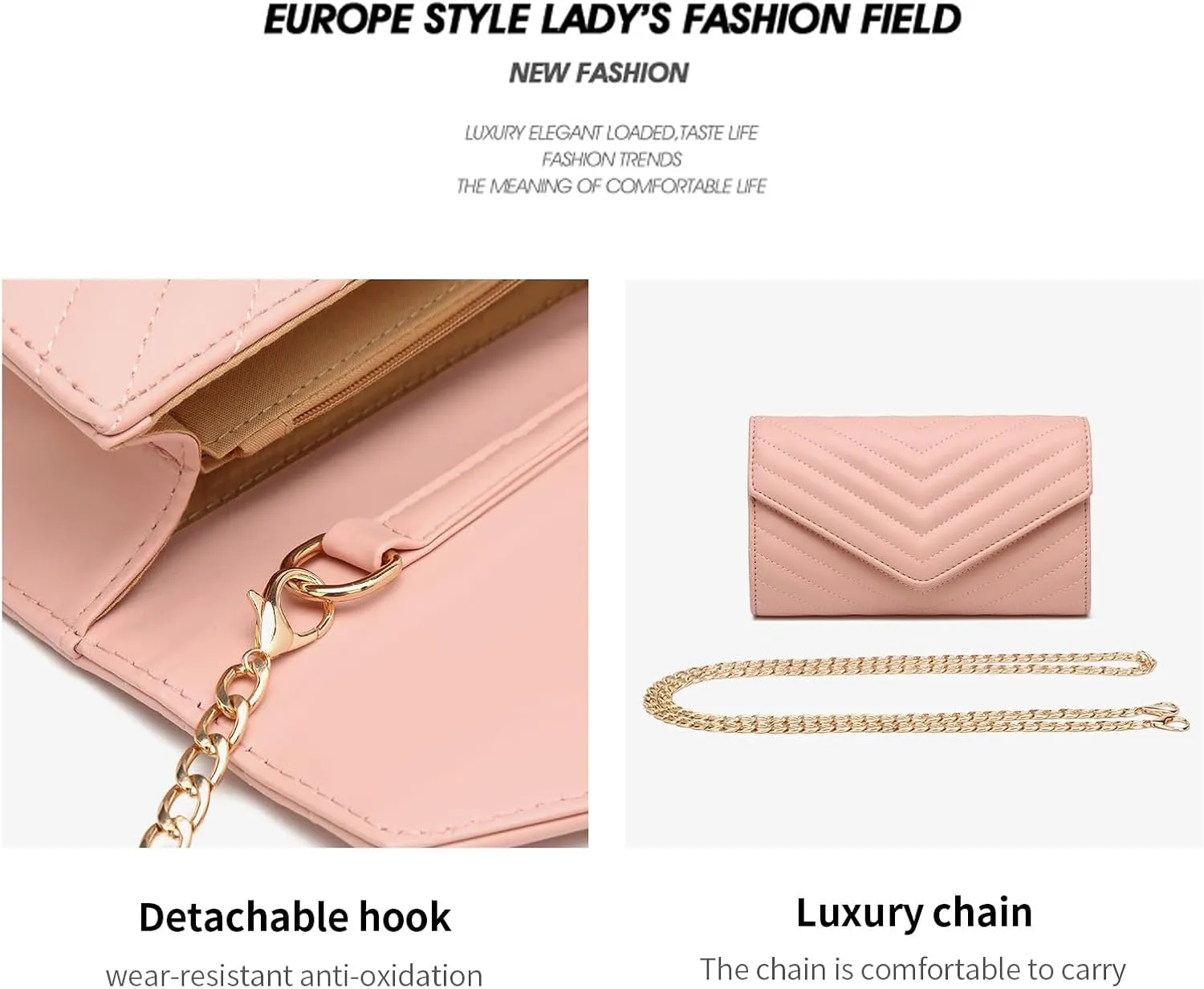 Women's Quilted Small Square Crossbody with Chain Strap Flap Minimalist Bag