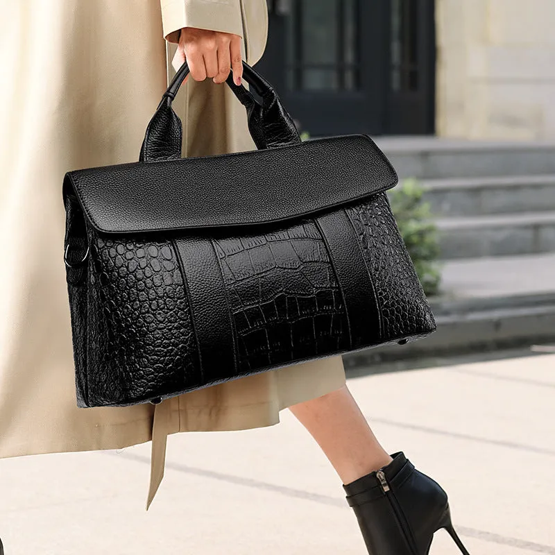 Women's Retro Elegant Large Capacity Alligator Print Handbags