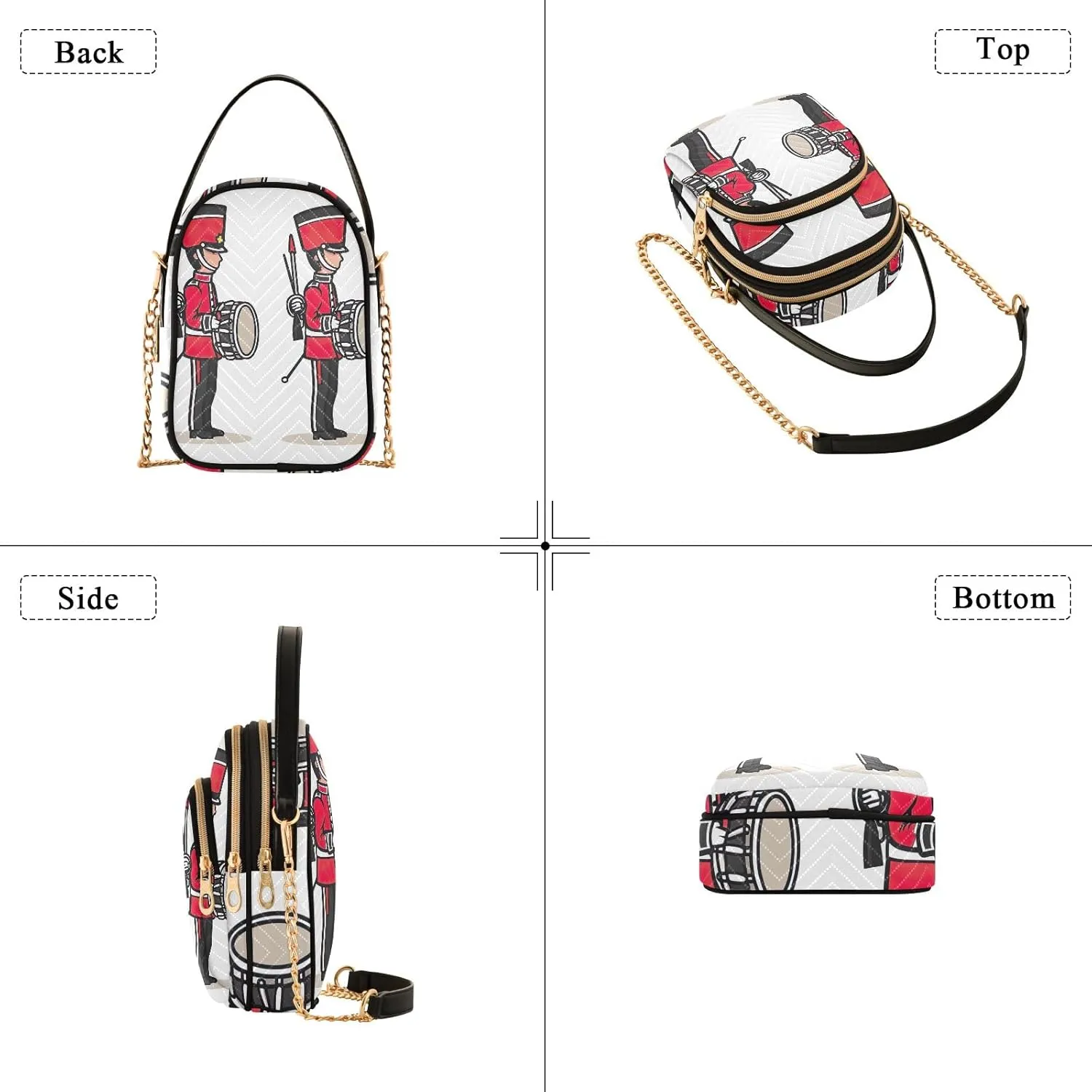 Womens Small Bags and Purses Chain Bags with Leather Handle