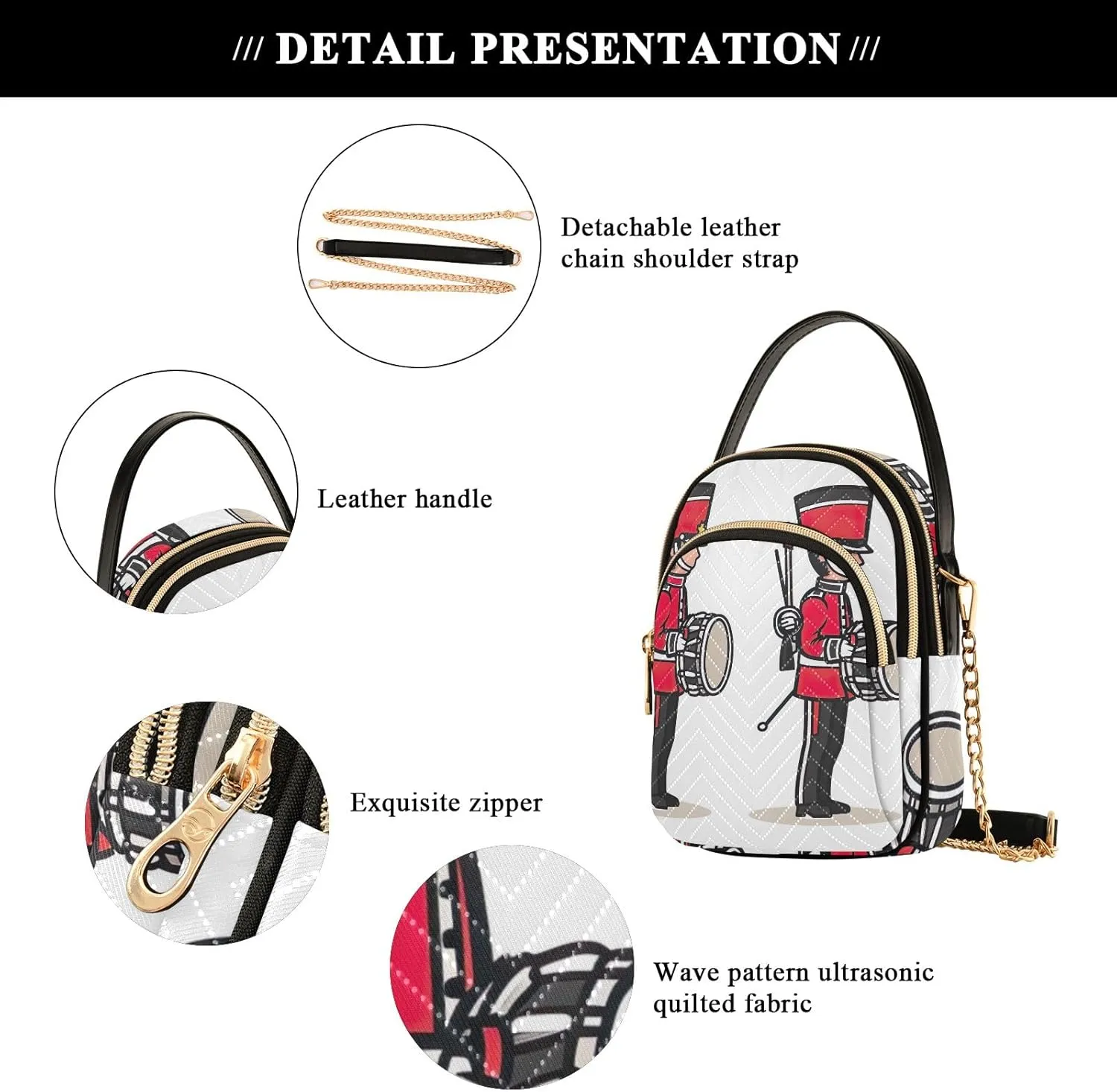Womens Small Bags and Purses Chain Bags with Leather Handle