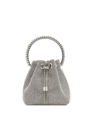 Women's Small Rhinestone Clutch Bucket Bags