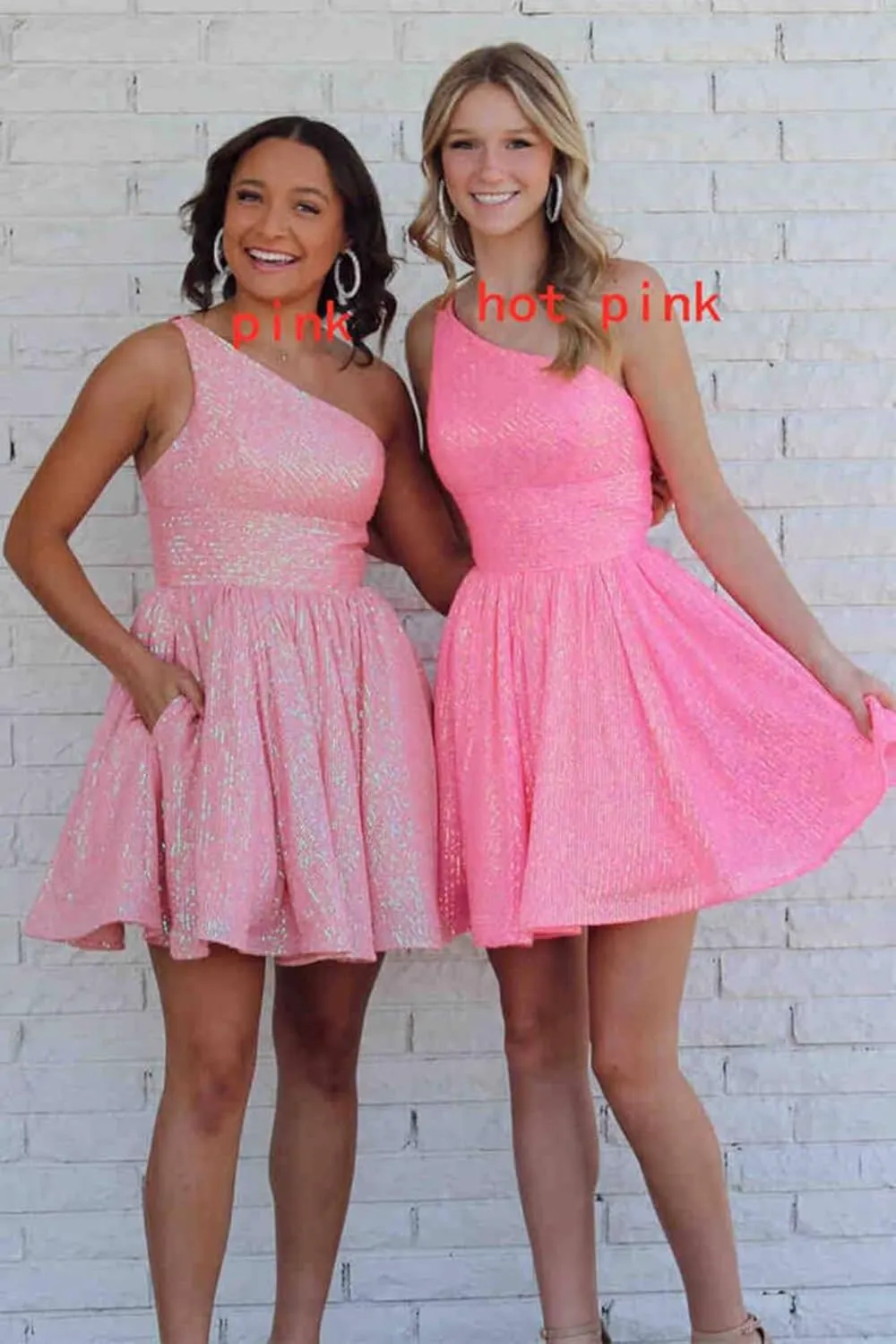 Women's Sparkly Sequin One Shoulder Homecoming Dress 2025 Short Prom Cocktail Party Gowns