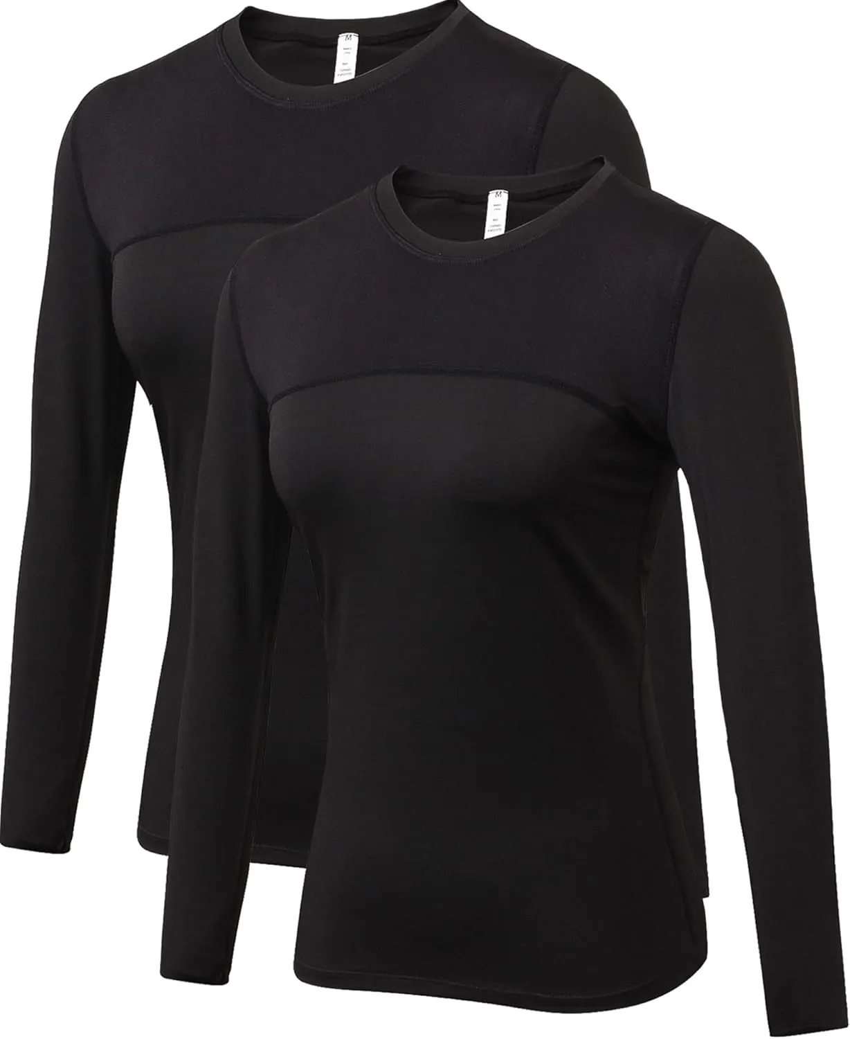 Women's Sun Protection Compression Shirts UPF 50  Long Sleeve Workout T-Shirts Rash Guard Athletic Tops