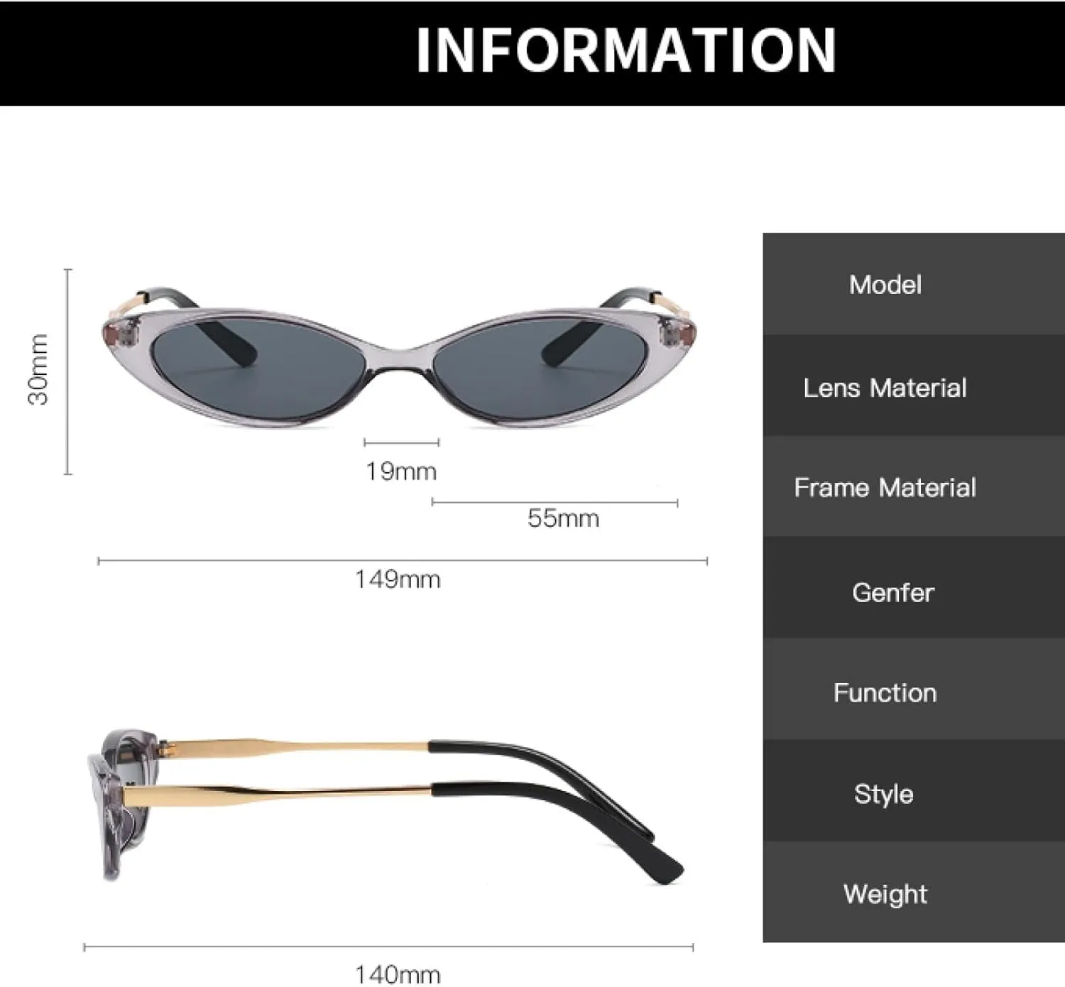 Women‘s Sunglasses Narrow Tinted Color Lens Sun Glasses Metal Frame Candy Color