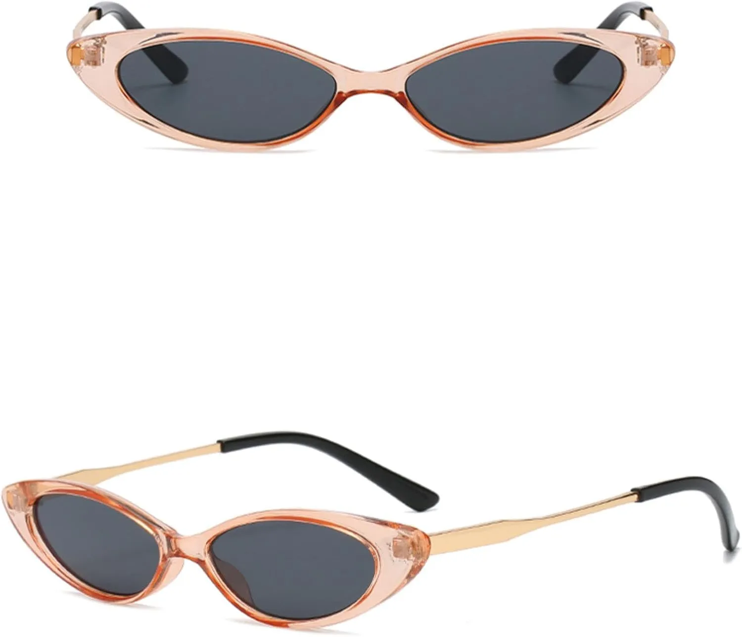 Women‘s Sunglasses Narrow Tinted Color Lens Sun Glasses Metal Frame Candy Color