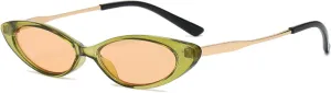 Women‘s Sunglasses Narrow Tinted Color Lens Sun Glasses Metal Frame Candy Color